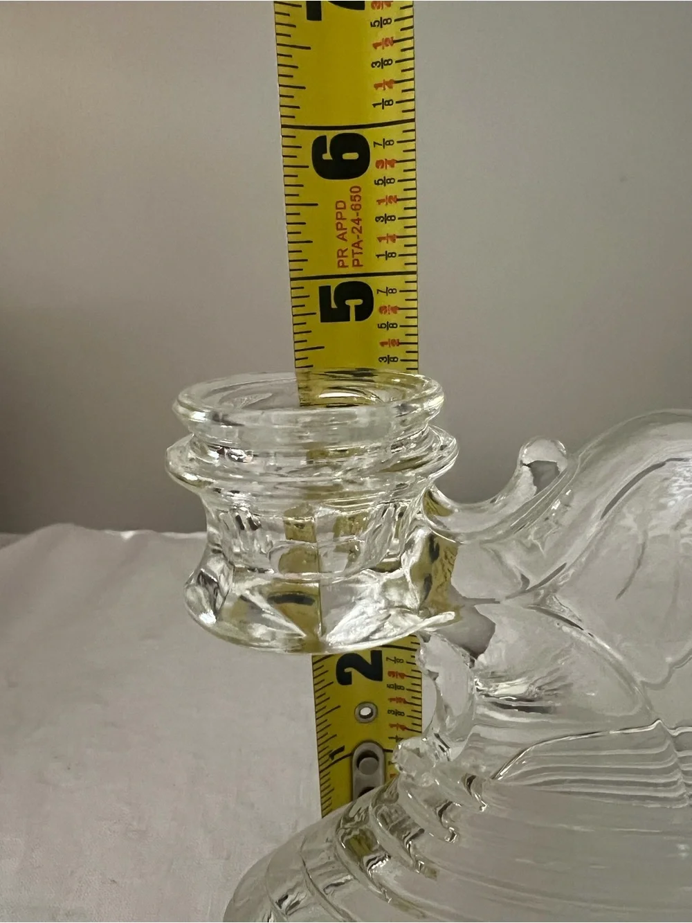 Vintage L.E. Smith clear glass double candlestick pattern 38 art deco 1930s